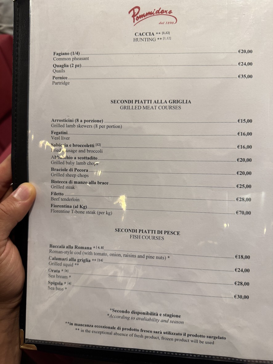 Pommidoro dal 1890 Ristorante menu 4