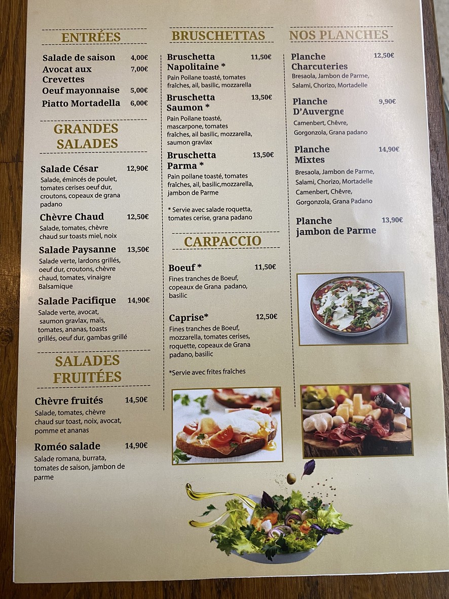 Casa Roma menu 1
