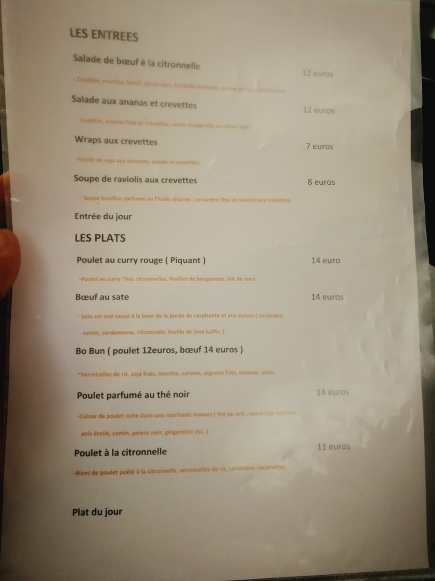 Jujube salon de thé cambodgien menu 1