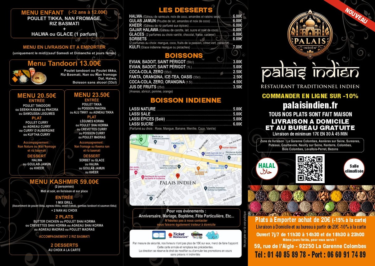 Palais Indien Restaurant menu 1