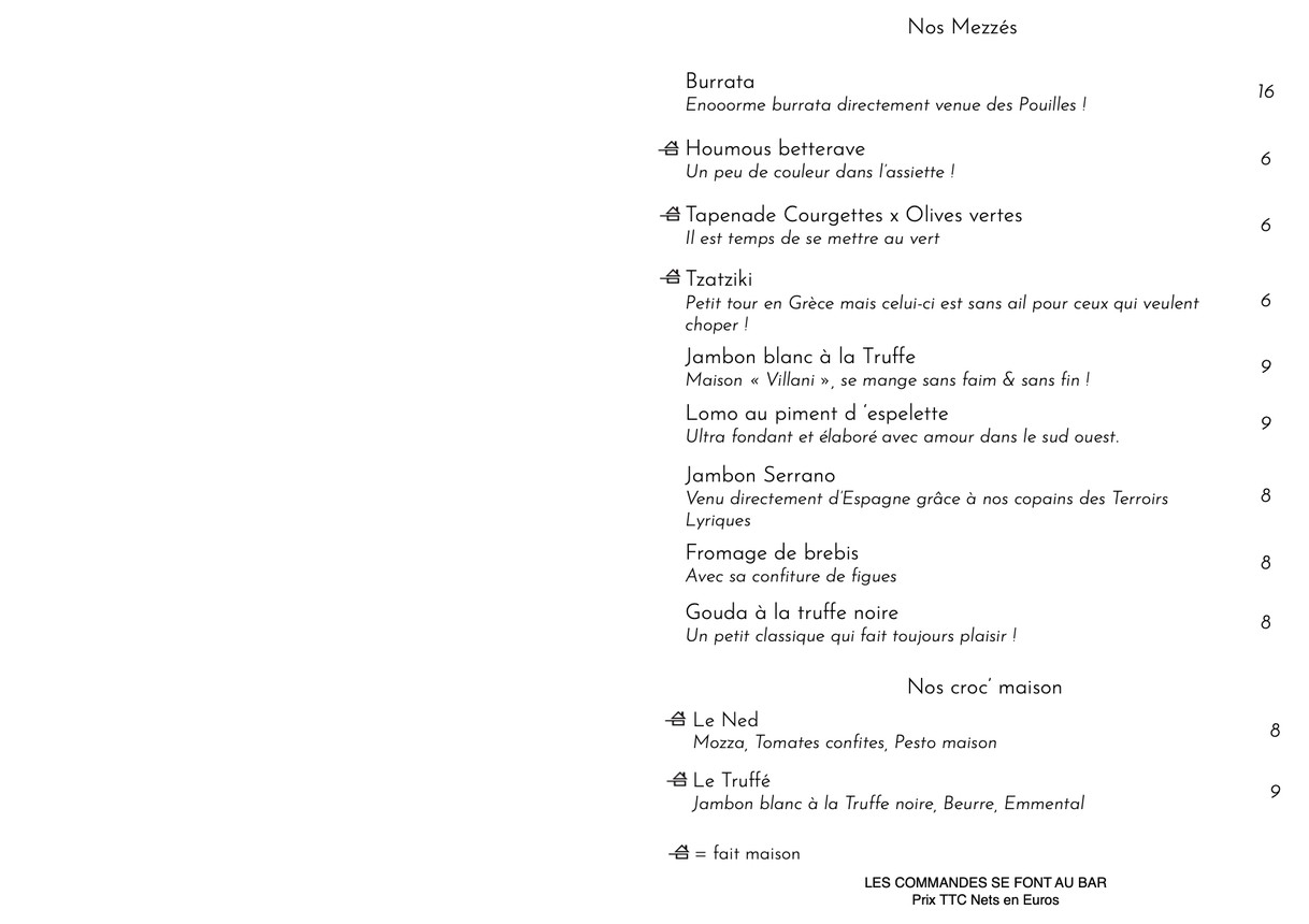 Le Distrait menu 1