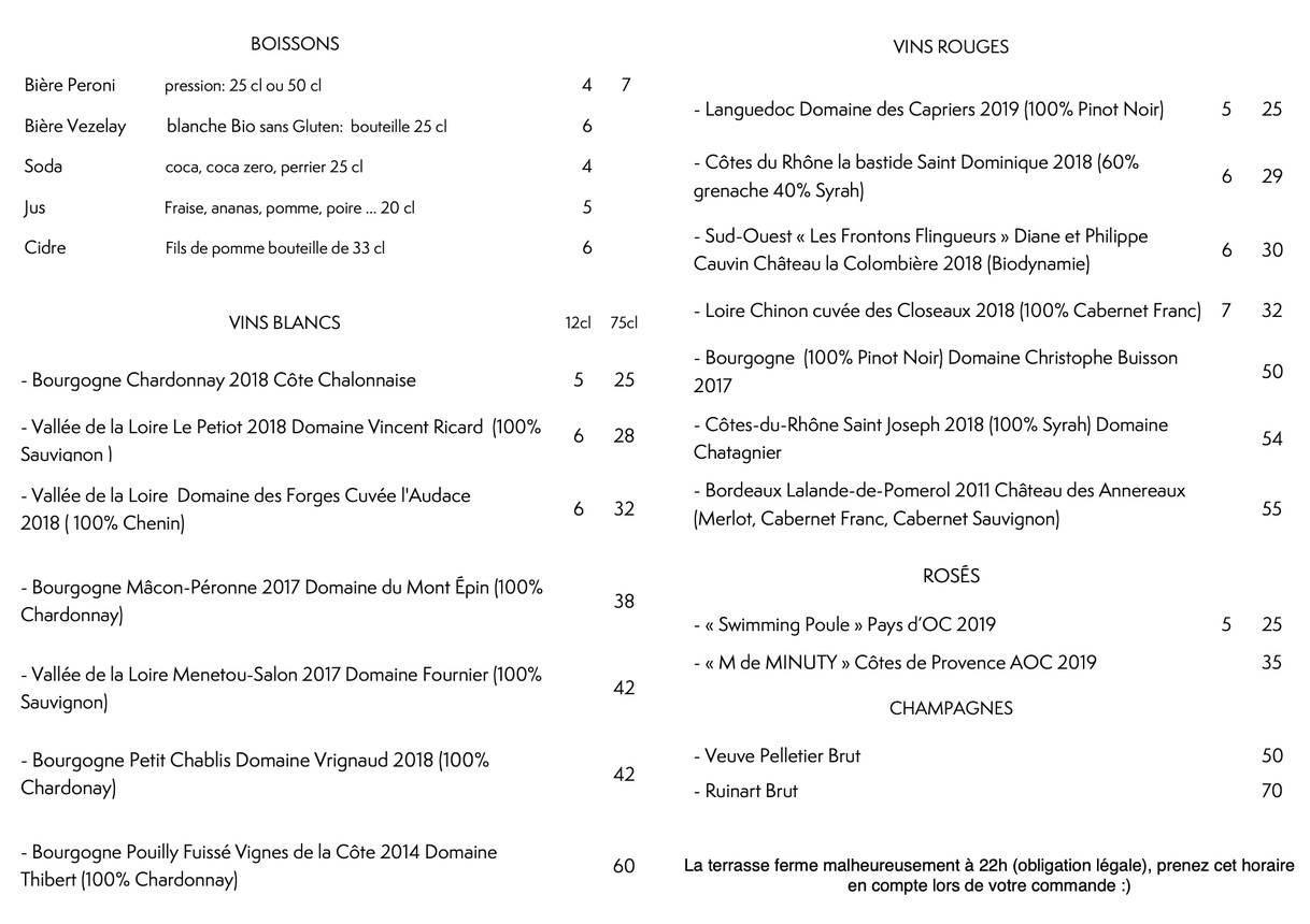 Le Distrait menu 3