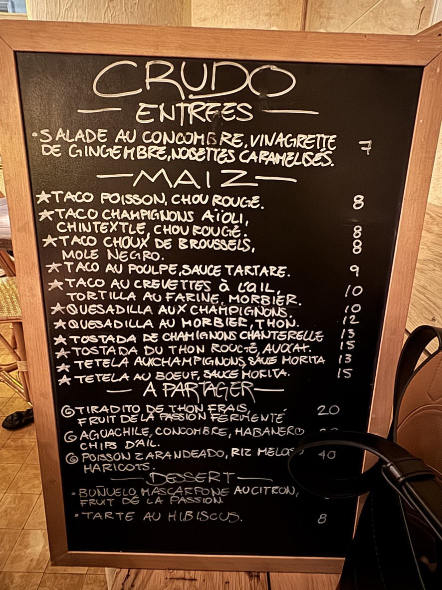 CRUDO menu 1