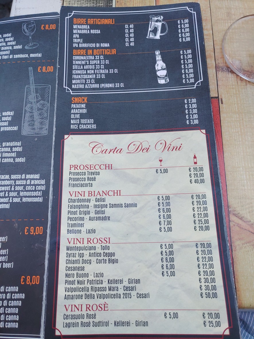 Cencio la Parolaccia menu 2