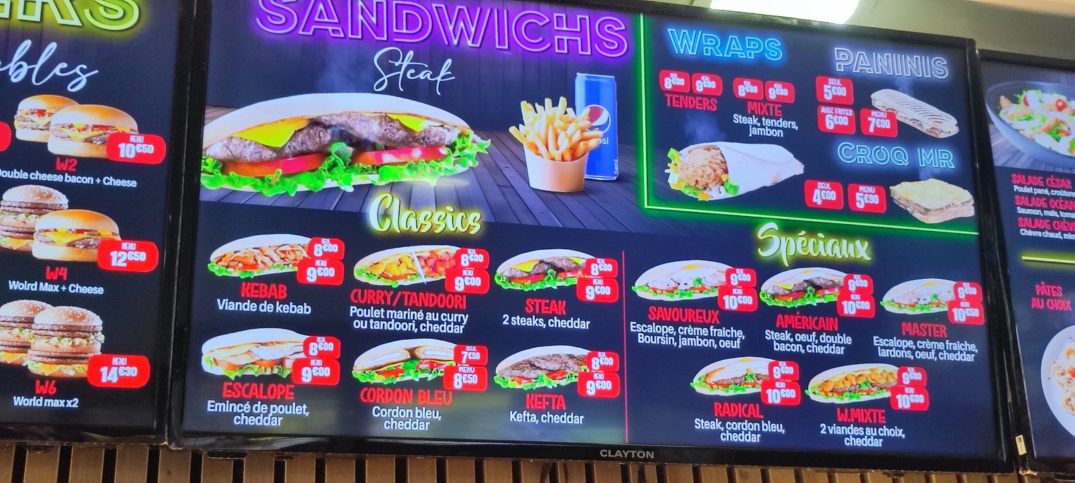 Le World Food menu 4