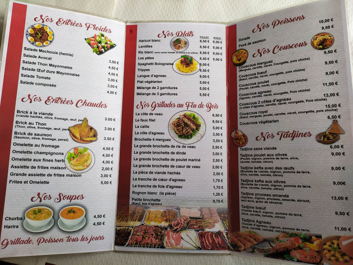 Timgad - Restaurant algérien menu 2