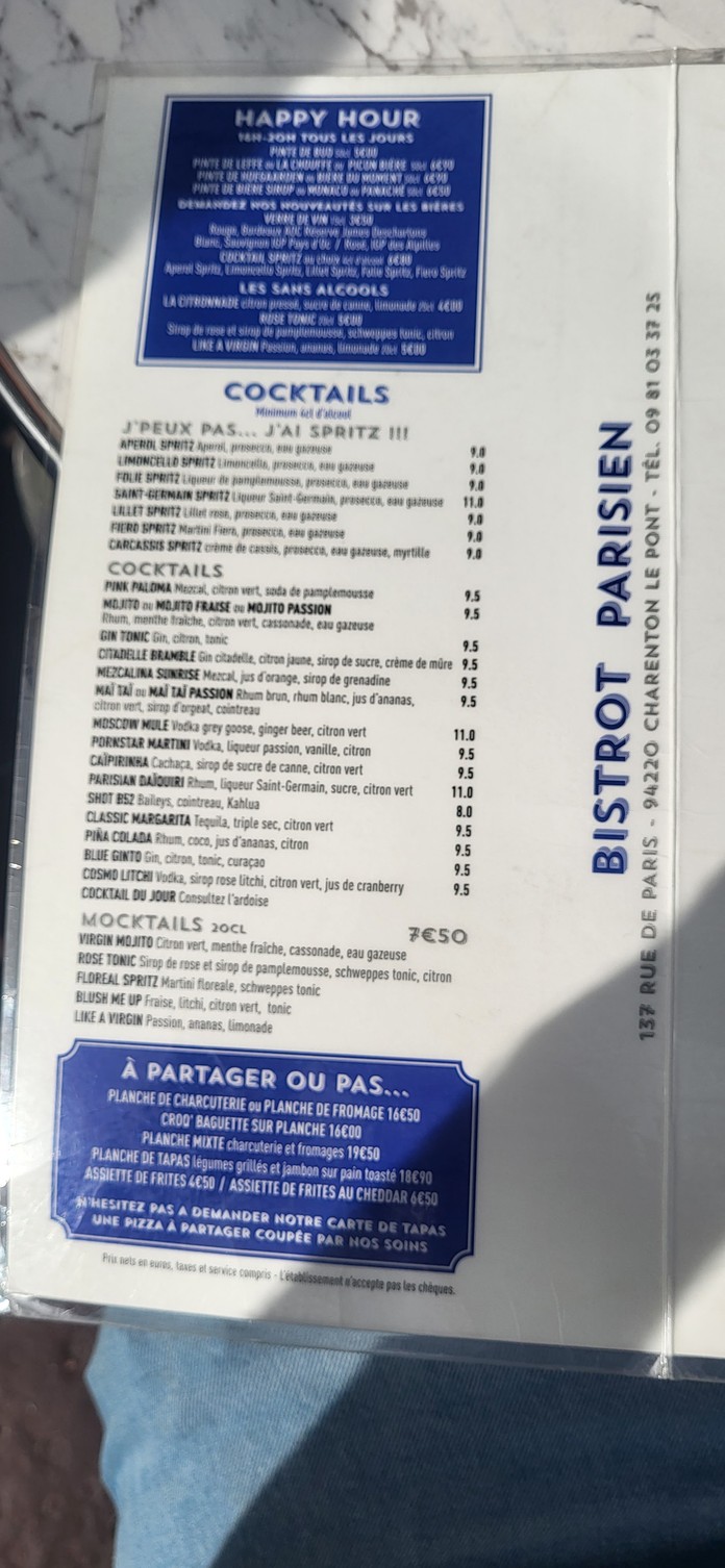 Folie Liberté menu 3