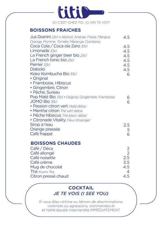 TITI • Paris 18 menu 2