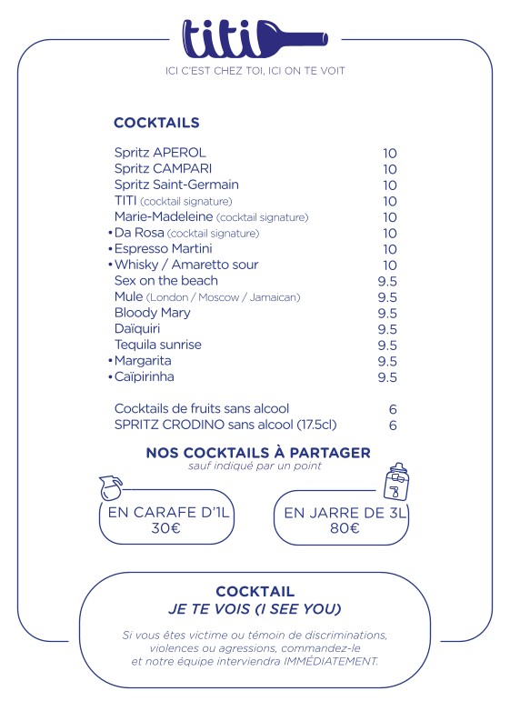 TITI • Paris 18 menu 3