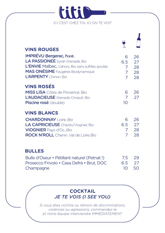 TITI • Paris 18 menu 4