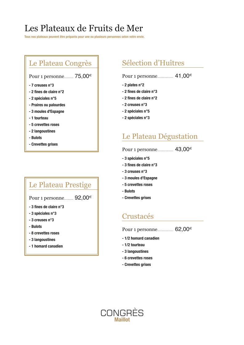 Le Congrès Maillot menu 2