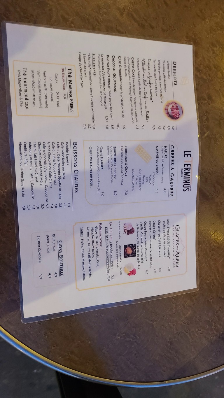 Le Terminus Nation menu 2