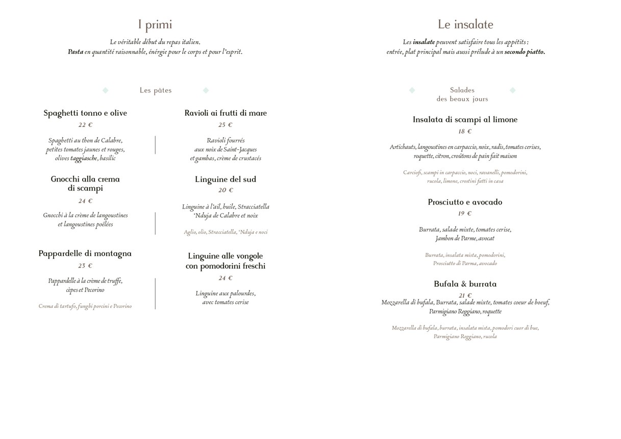 L’Artusi menu 2