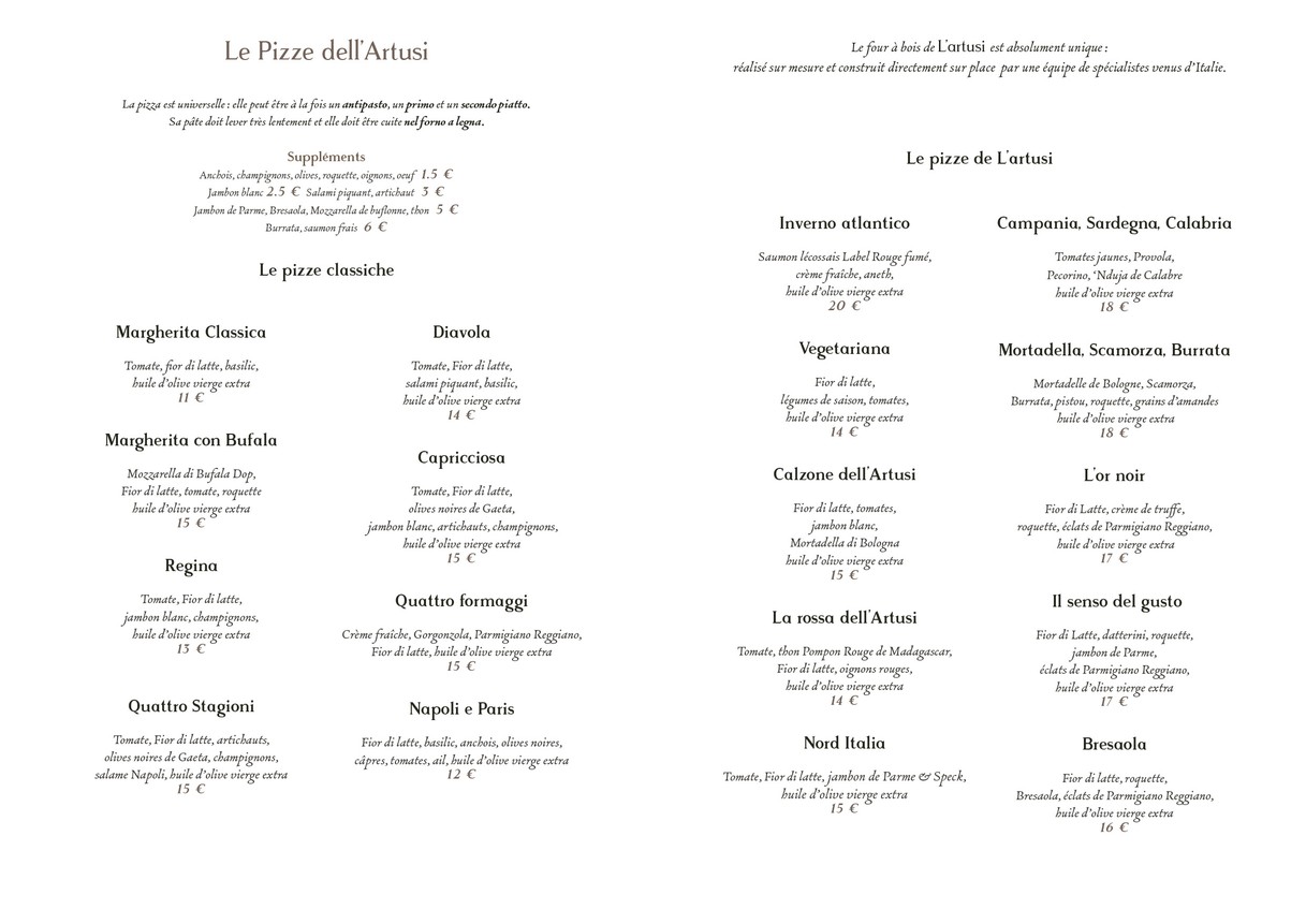L’Artusi menu 3