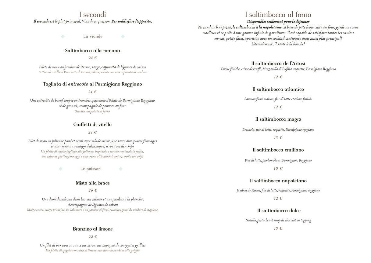 L’Artusi menu 4
