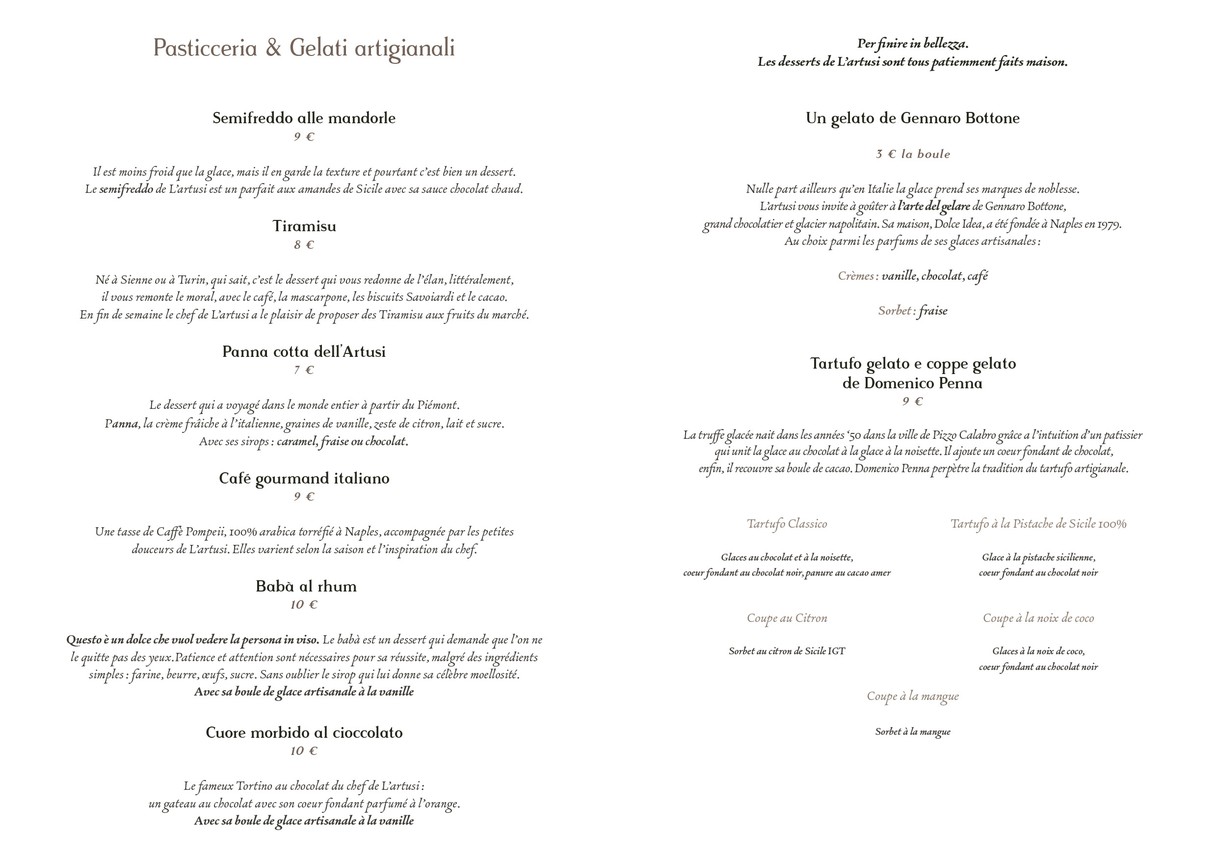 L’Artusi menu 5