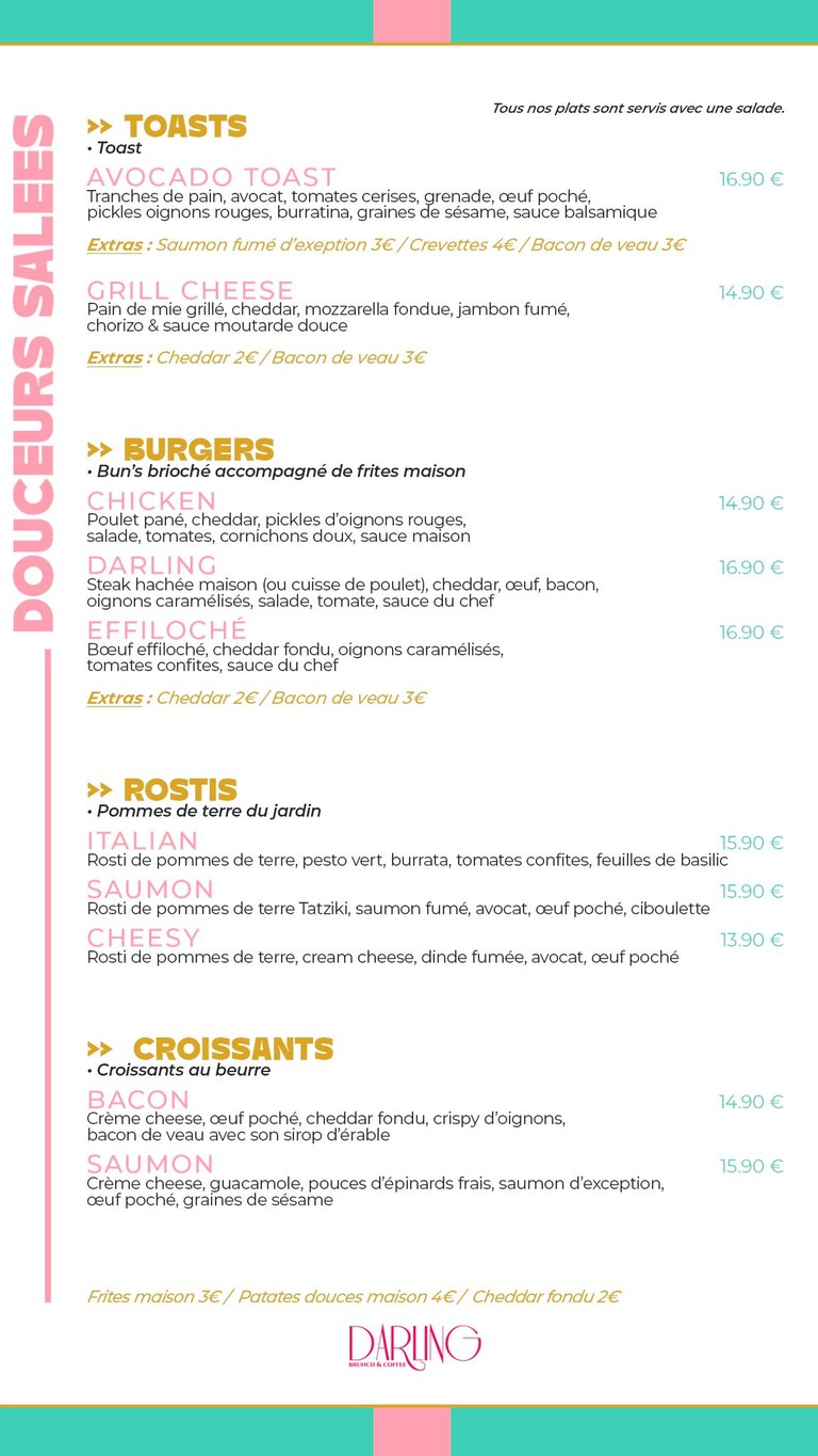 Darling menu 1