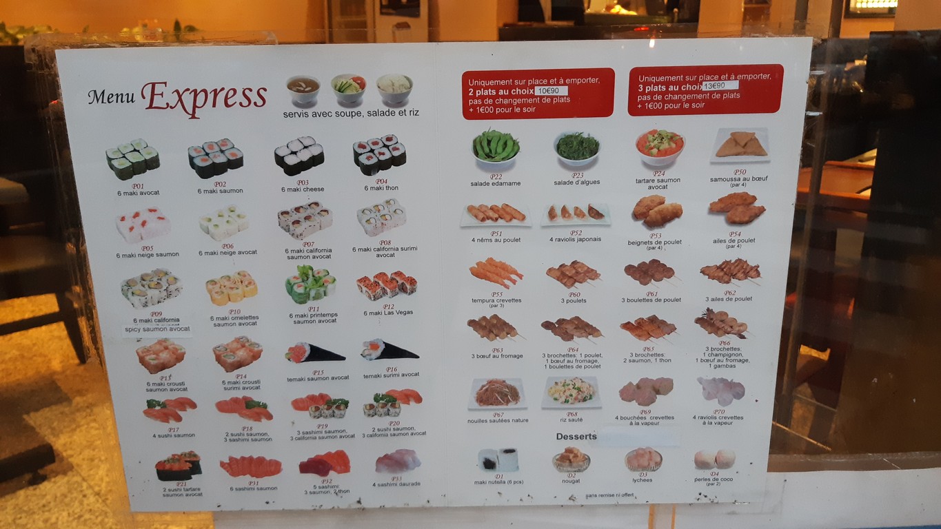 Sushi Kyoto menu 1