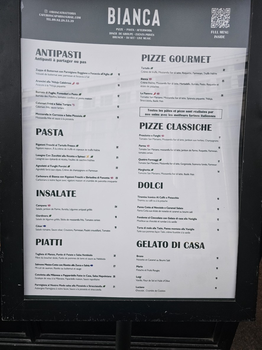Bianca menu 1