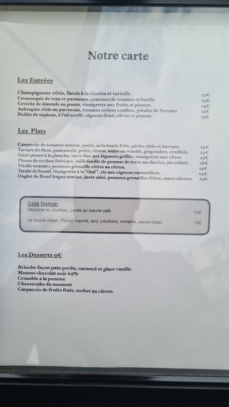 L'entracte menu 1