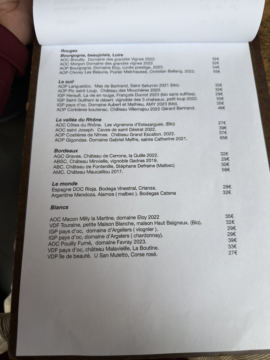 L'entracte menu 3