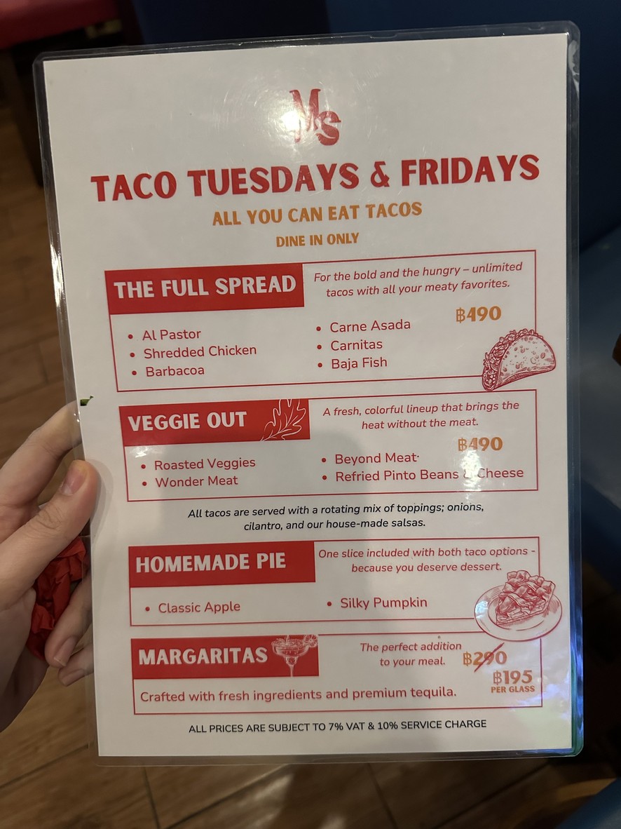 Margarita Storm menu 2