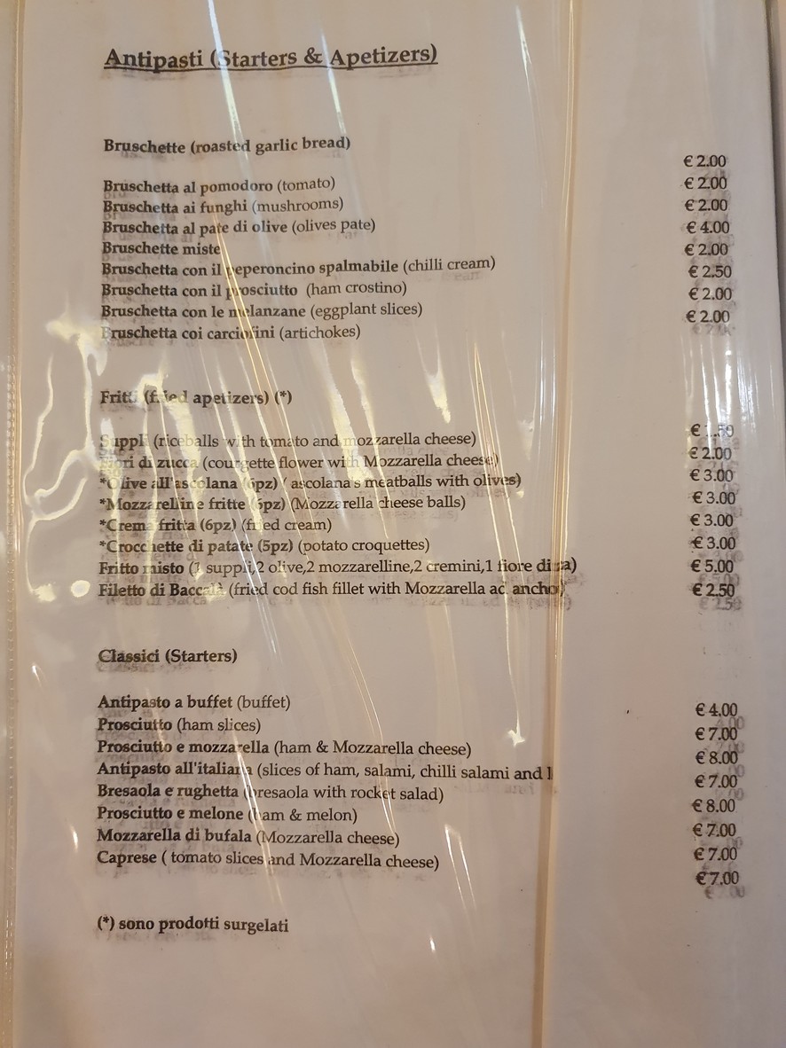 La Piccola Amatrice menu 1
