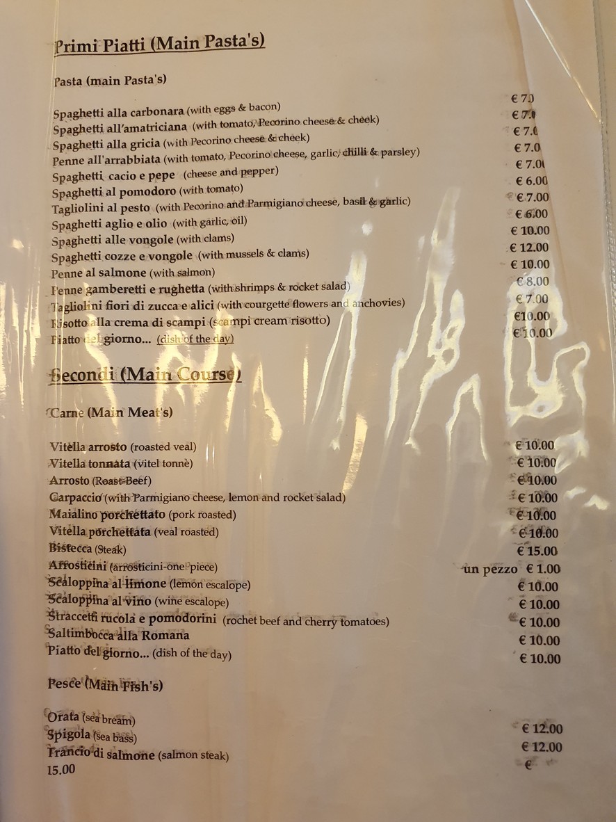 La Piccola Amatrice menu 2