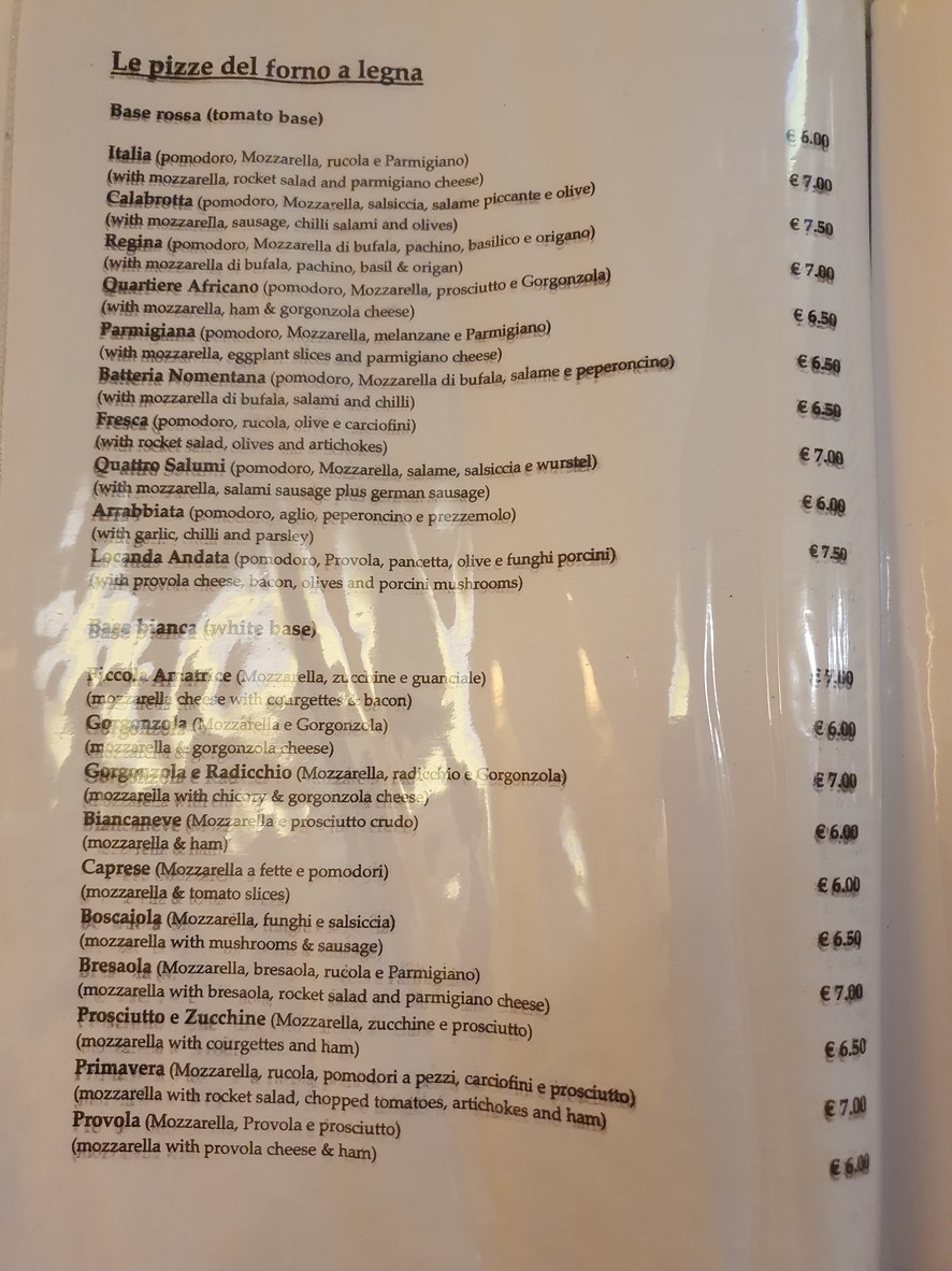 La Piccola Amatrice menu 3