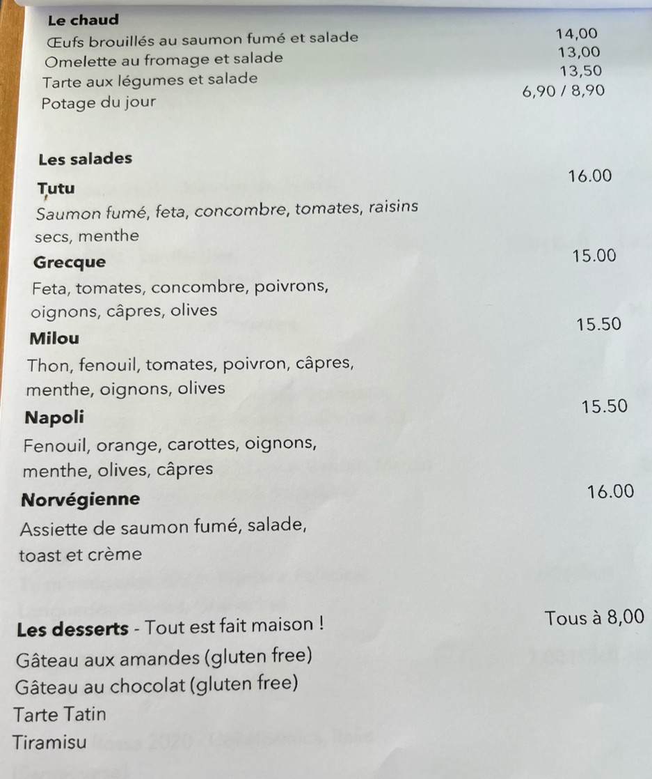 L'Ébouillanté menu 1
