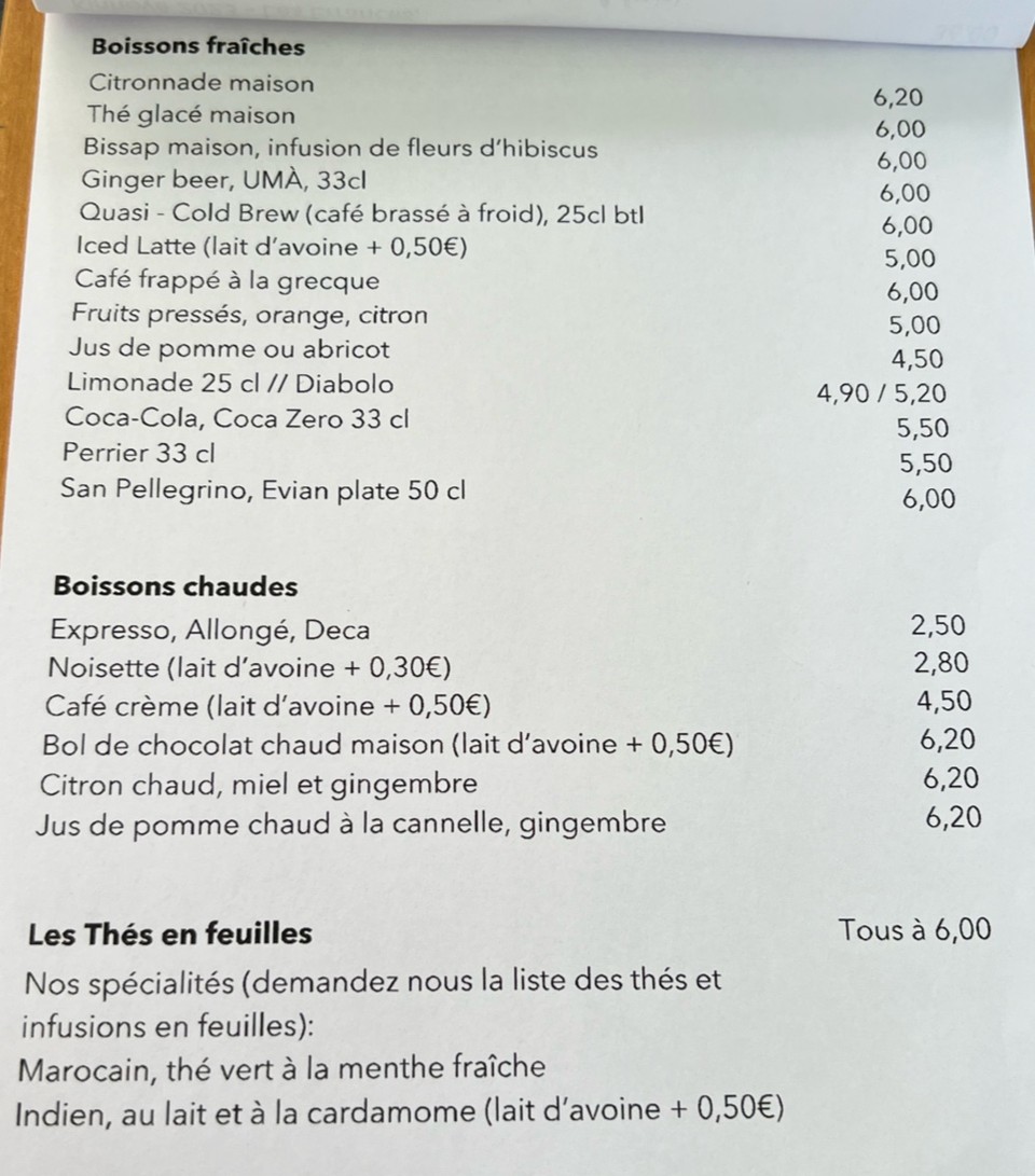 L'Ébouillanté menu 2