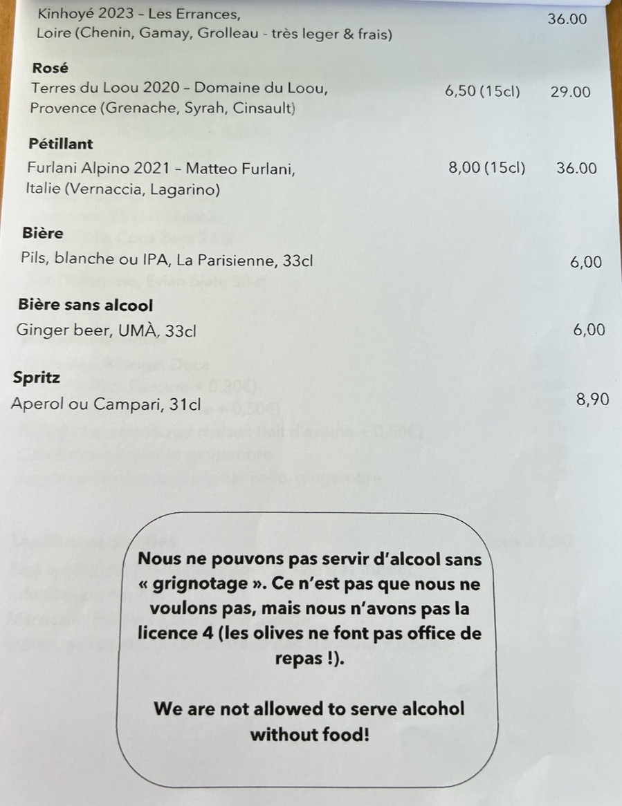 L'Ébouillanté menu 4