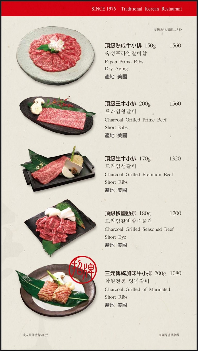Sanyuan Huayuan Hánshí Cāntīng Tánměi Diàn menu 1