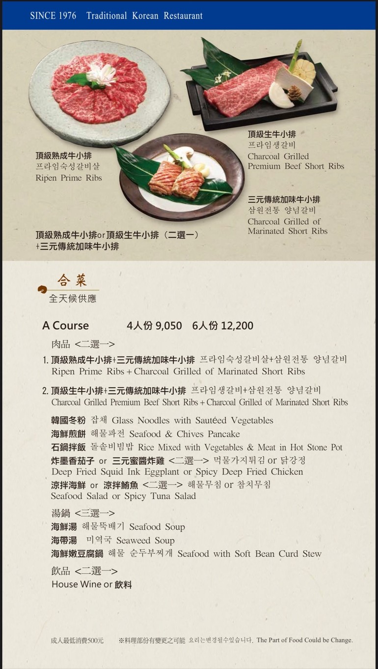 Sanyuan Huayuan Hánshí Cāntīng Tánměi Diàn menu 2