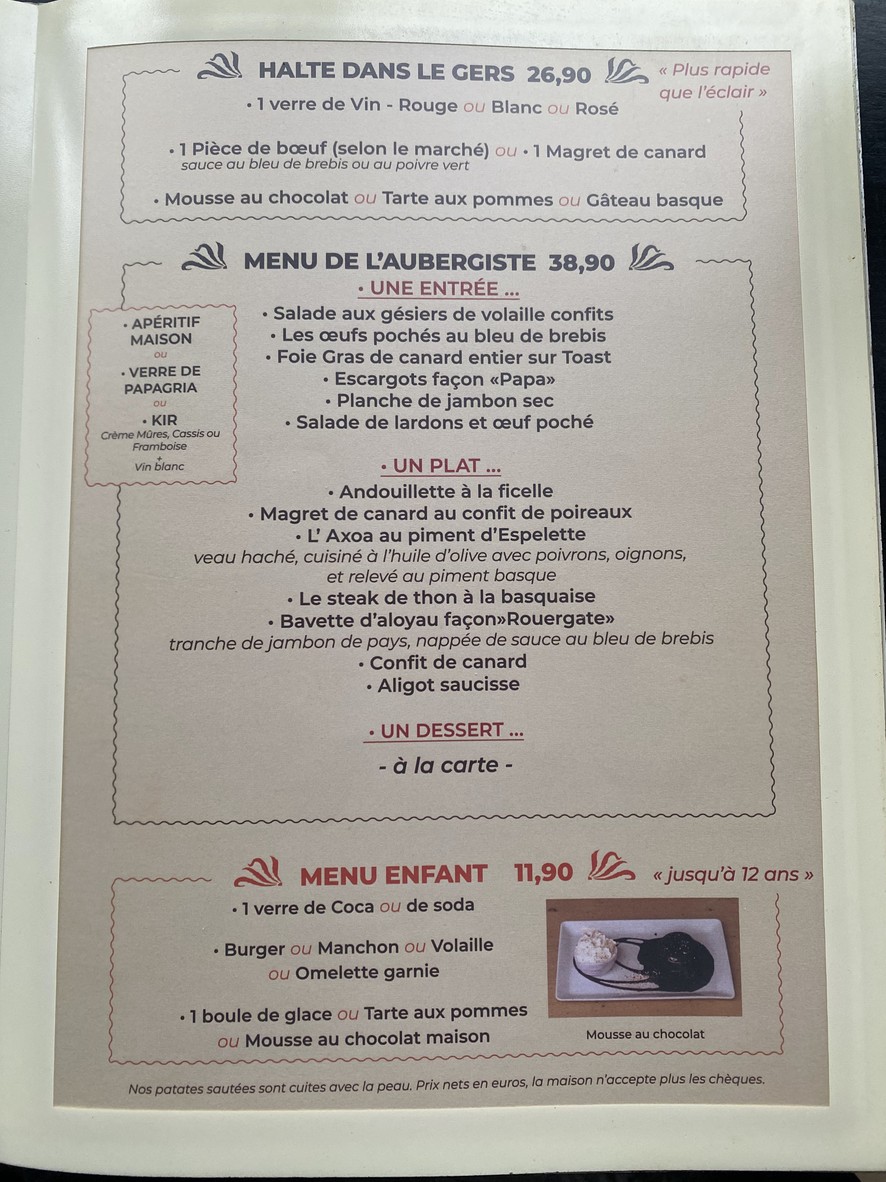 Chez Papa Paris 19 menu 6