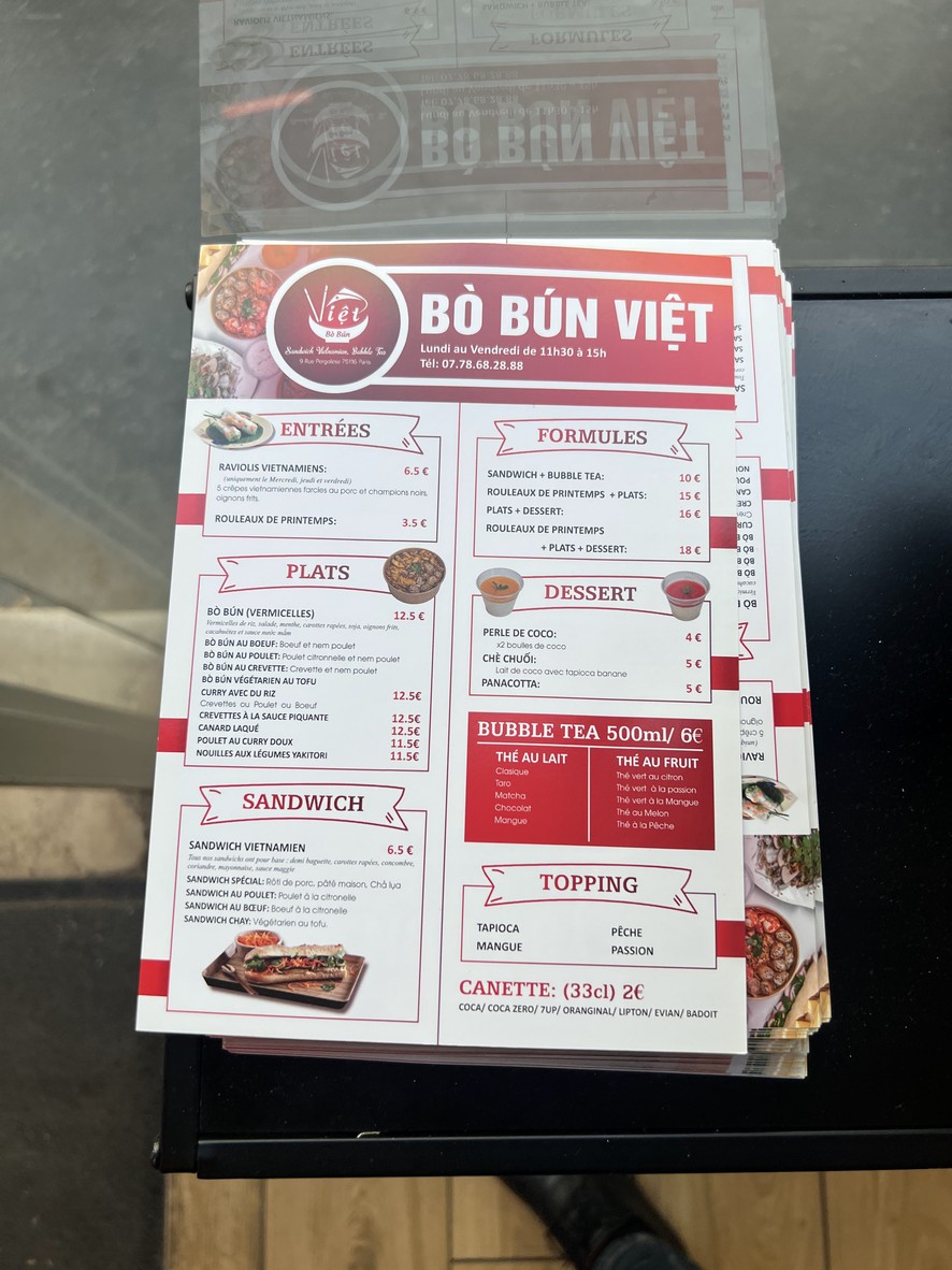 Bo Bun Viet - Bubble Tea 16 menu 1