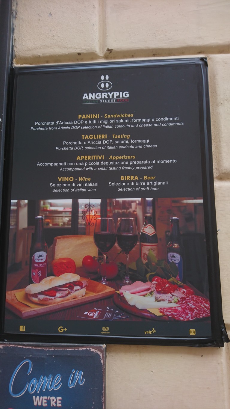 Angrypig Birretta e Porchetta menu 1