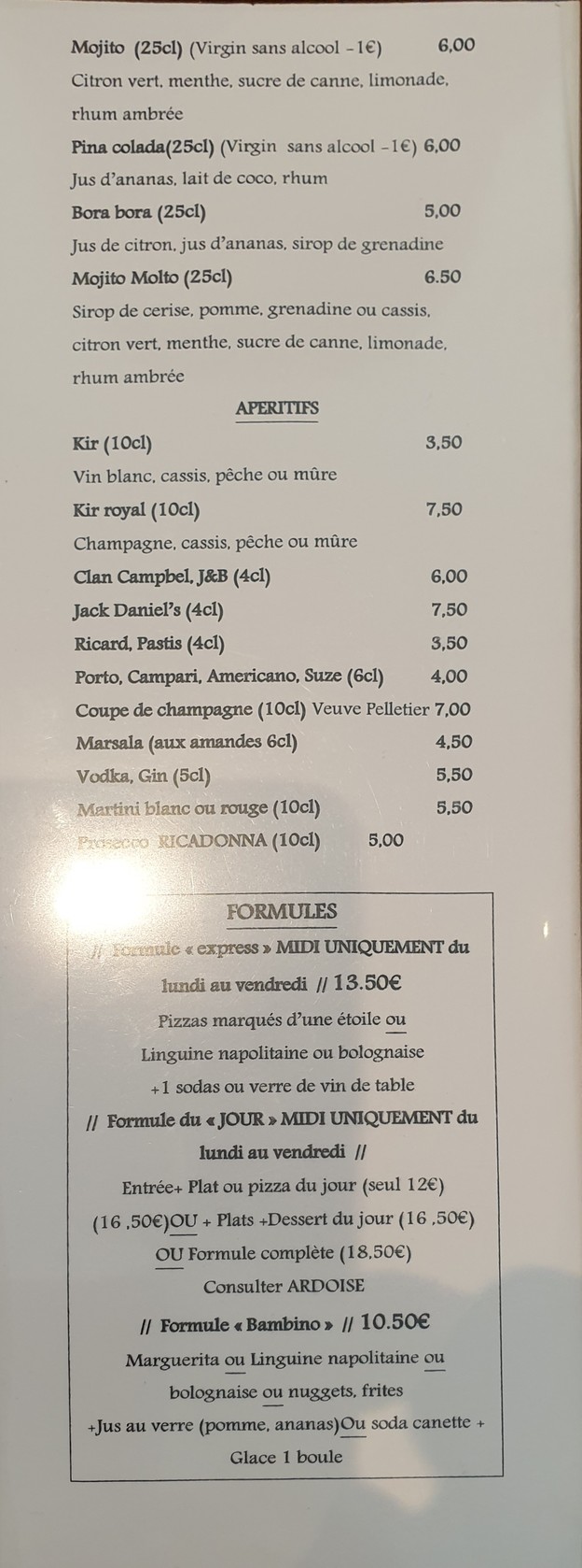 Molto Gusto menu 1