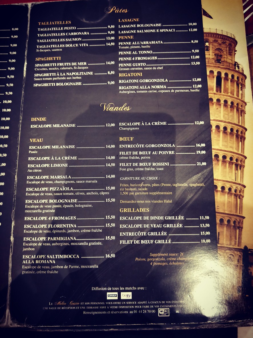 Molto Gusto menu 3