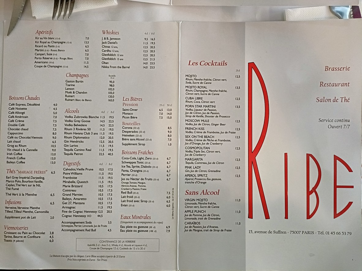 Chez Ribe menu 3