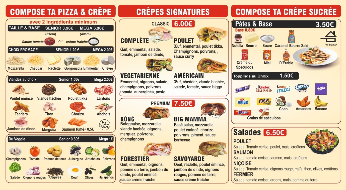 SIX PIZZA menu 2