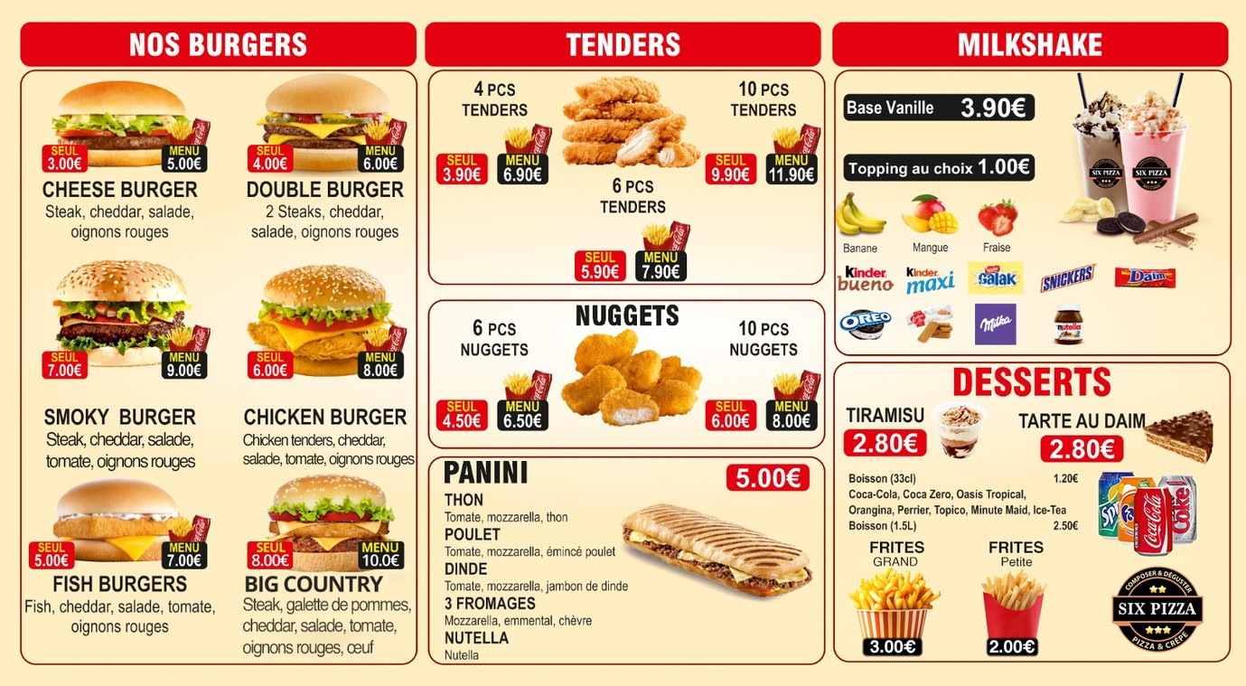 SIX PIZZA menu 3
