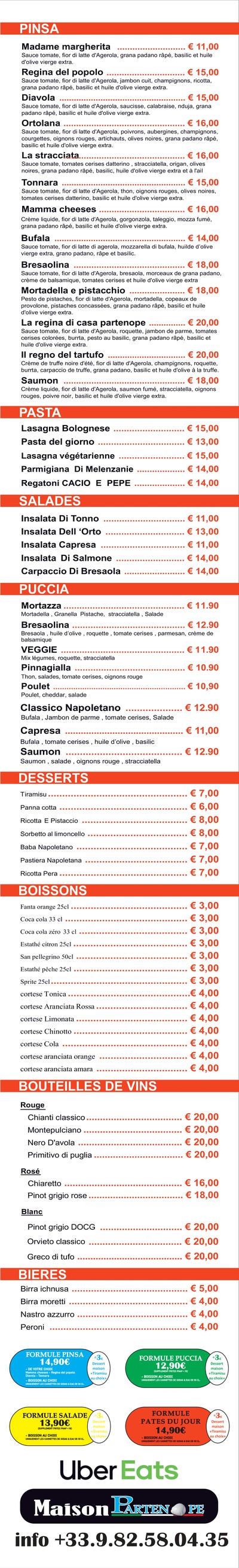 MAISON PARTENOPE menu 1