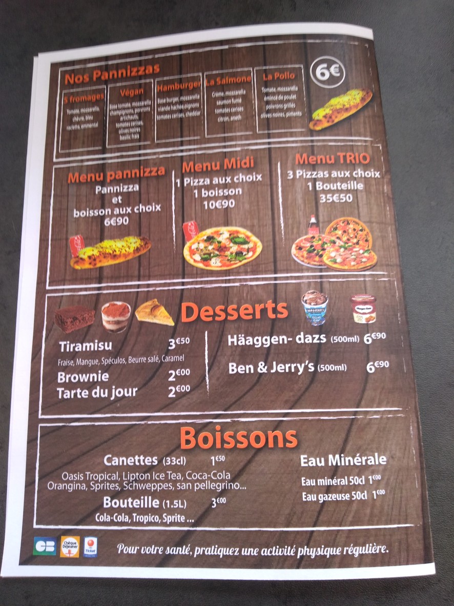O’Four a bois menu 3