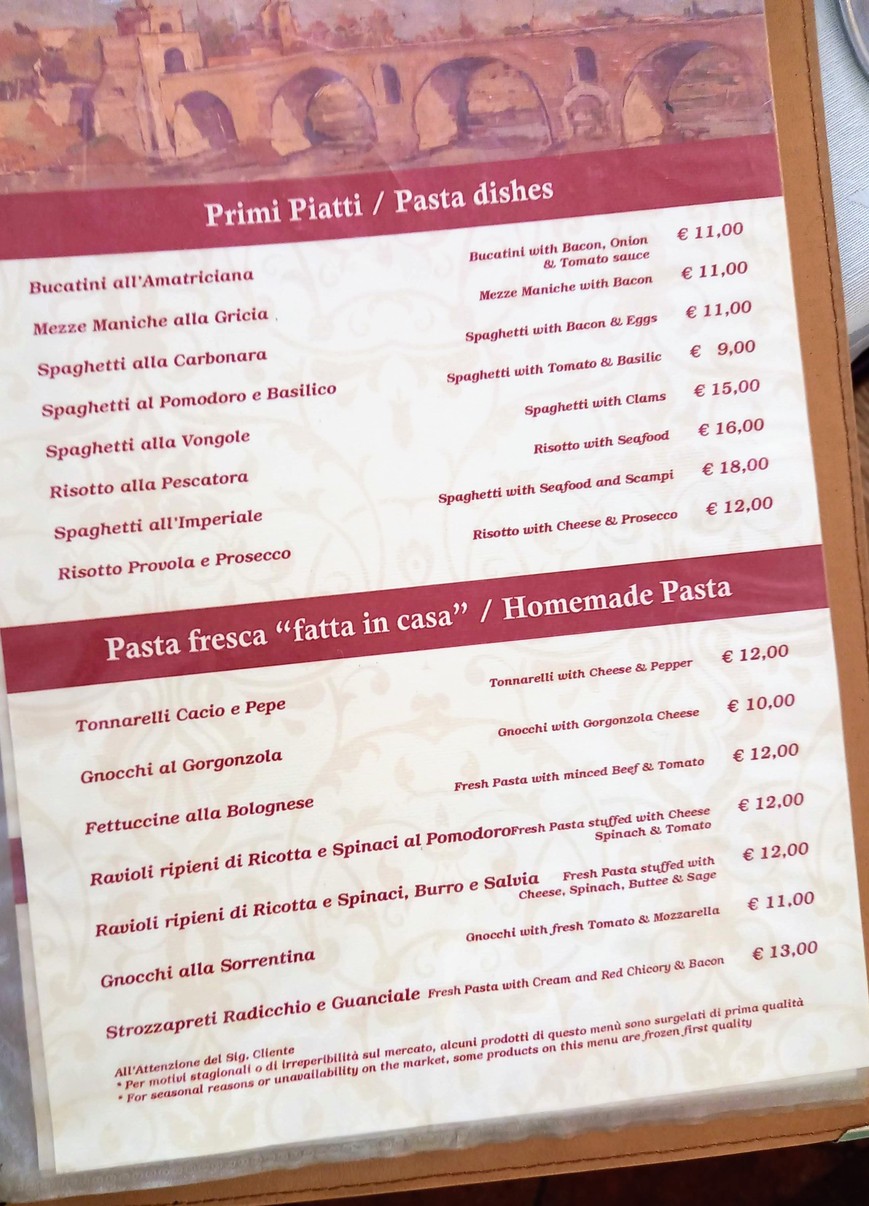 Antica Trattoria Pallotta menu 2