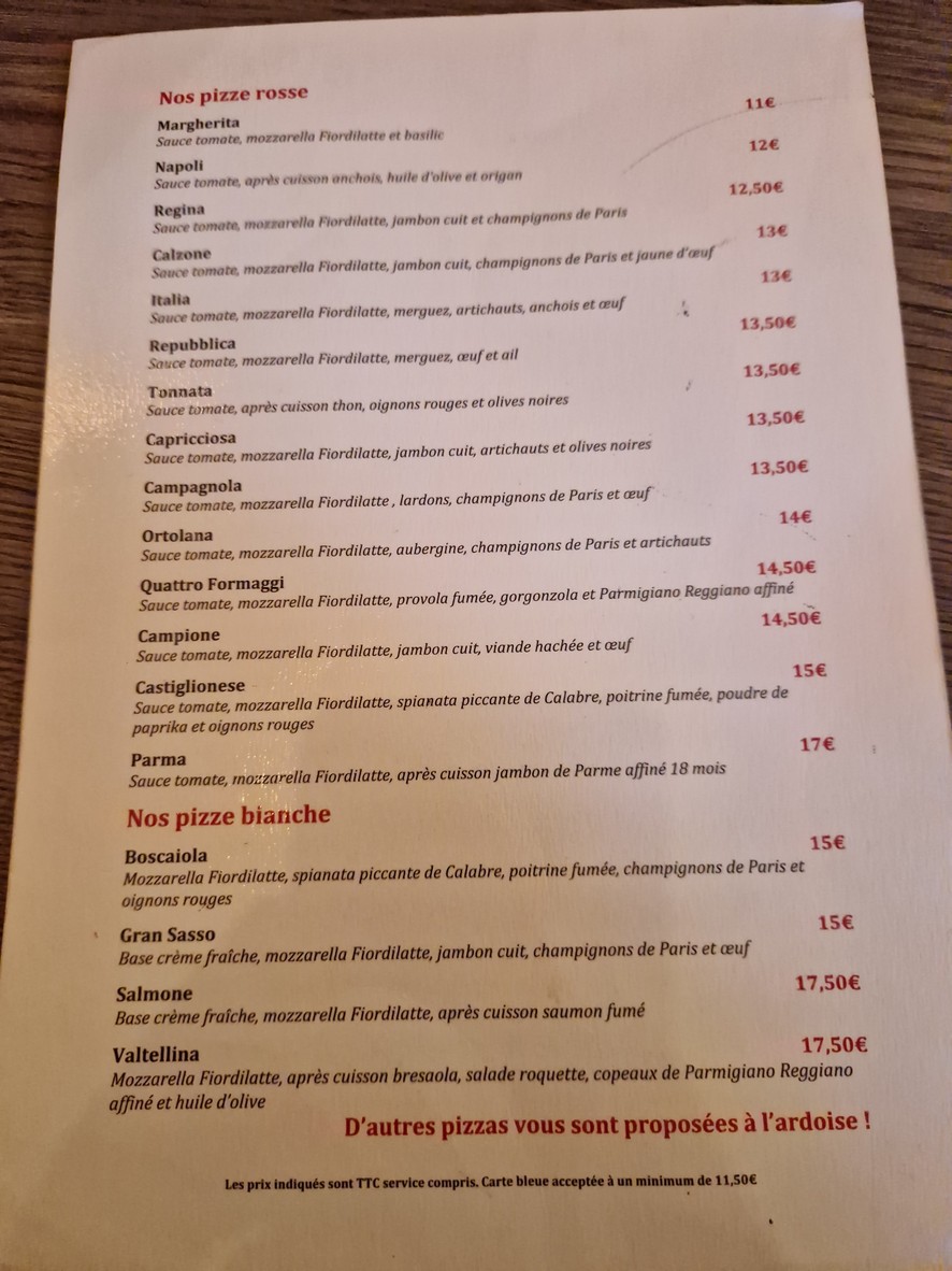 Pizza italia menu 2