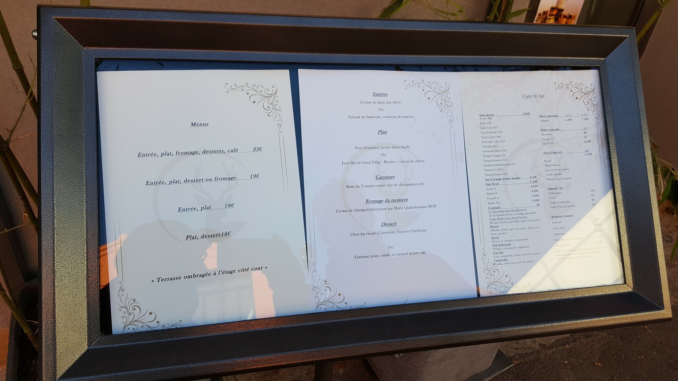 Le Marsoulan menu 1