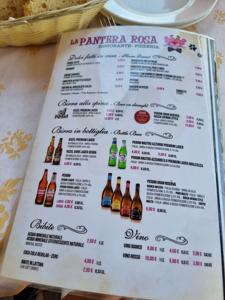La Pantera Rosa menu 4