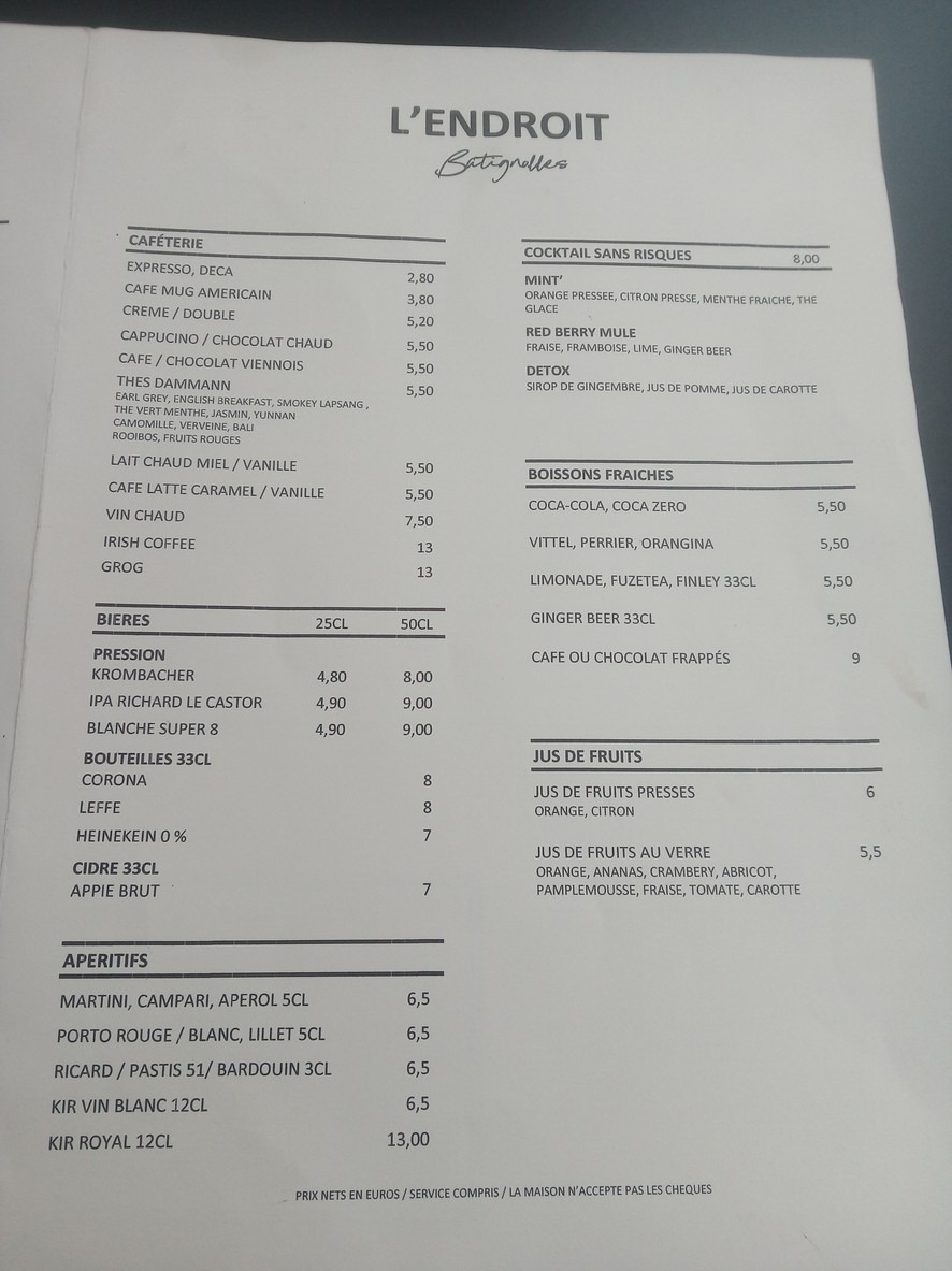 L’Endroit menu 6