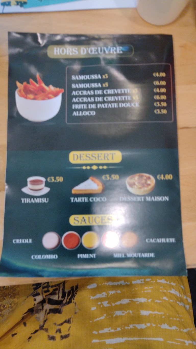 O'Pays menu 1